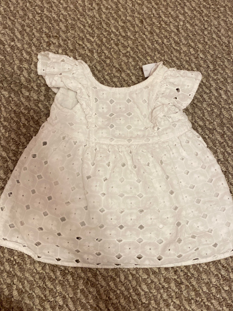 Nordstrom 6 month white dress with diaper cover